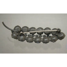 Load image into Gallery viewer, French Jet Art Deco Style Leaf Pin - Black &amp; White Rhinestone Japanned Brooch