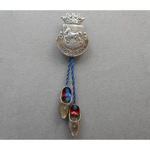 Vintage Volendam Holland Souvenir Pin Silver 