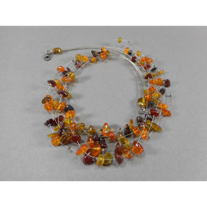 Vintage Natural Genuine Amber Polished Nugget Beads Necklace