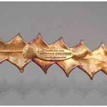 Load image into Gallery viewer, Large Dennis Ray &quot;Nature&#39;s Creations&quot; Lapel, Shawl Cloak or Sweater Pin - Verdigris Finish Copper Plated Natural Leaf - Signed Artisan Crafted Brooch - Handmade in Maryland USA