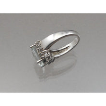Load image into Gallery viewer, Vintage Kit Heath Blue Topaz * Faux Diamond Cocktail Ring Sterling Silver Size 5