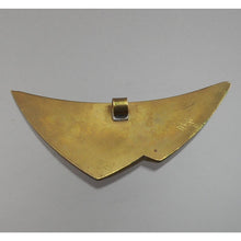 Load image into Gallery viewer, Large Vintage Handmade Modern Artisan Pendant Acrylic Resin Brass Gold Green