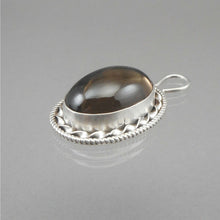 Load image into Gallery viewer, Vintage Southwestern Style Smoky Quartz Sterling Silver Pendant Oval Gemstone