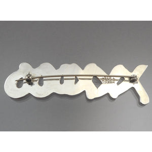 Large Vintage Hugs and Kisses Taxco Mexican Artisan Brooch - Sterling Silver X O Pin - Signed TF-43 - Hand Made in Mexico