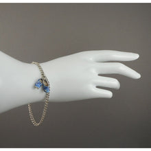 Load image into Gallery viewer, Vintage Dutch Delft Style Shoe Charms - 835 Silver on Sterling Chain Bracelet - Blue and White - Holland Souvenir