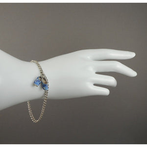 Vintage Dutch Delft Style Shoe Charms - 835 Silver on Sterling Chain Bracelet - Blue and White - Holland Souvenir