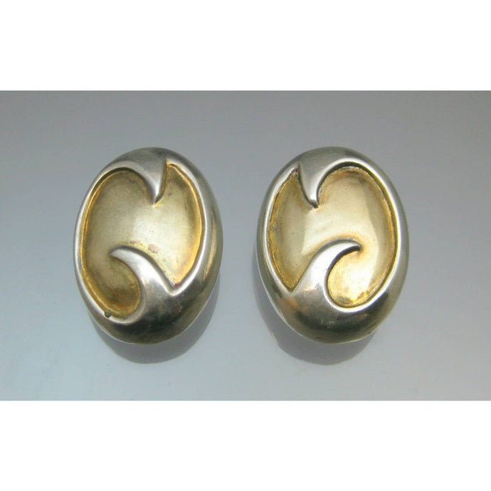 Vintage Designs By Joi Frankel Earrings 925 Sterling Silver Gold Vermeil Signed D.B. Joi, Inc Designer Jewelry