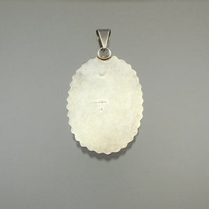 Vintage Mexican Artisan Crafted Pendant - Leopard Jasper and Sterling Silver - Handmade in Mexico
