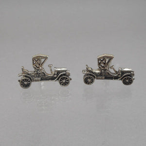 Vintage Model T Ford Cufflinks Sterling Silver Antique Cars Automobiles Signed M
