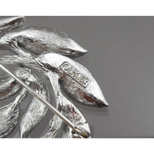 Load image into Gallery viewer, Vintage 1960s Lisner Wreath of Leaves Brooch - Matte Silver Tone - Signed Designer Pin - Estate Collection Jewelry