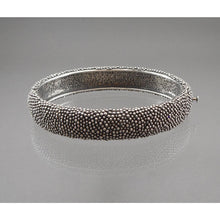 Load image into Gallery viewer, Vintage J. (Jessica) Hengen Signed American Artisan Crafted Bracelet - Granulated Sterling Silver Hinged Bangle - Hand Made in New York USA