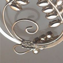 Load image into Gallery viewer, Excellent Vintage D'Or Sterling Pin / Pendant Art Deco Style Silver Rhinestone Leaf and Flower Wreath Brooch