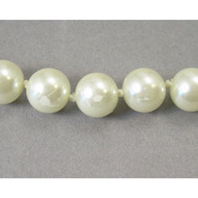 Load image into Gallery viewer, Vintage Opera Length Faux Pearl Strand Necklace - 32" String - 12mm White Glass Beads - Gold Tone Clasp