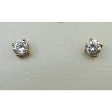 Load image into Gallery viewer, Vintage Crystal or CZ Stud Earrings Gold Tone with Clear Round Open Back Stones