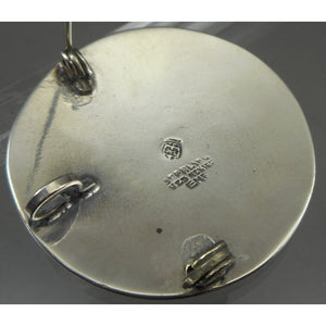 Vintage Taxco Mexican Artisan Brooch / Pendant - Sterling Silver Mayan Calendar Pin - Hand Made in Mexico, Signed EMF, Eagle Mark