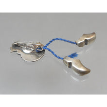 Load image into Gallery viewer, Vintage Volendam Holland Souvenir Pin Silver &quot; Wooden &quot; Shoes Dutch Travel Collectible