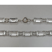 Load image into Gallery viewer, Antique Circa 1920 - 1930 Rock Crystal, Paste Rhinestone and Sterling Silver Necklace Art Deco Era Victorian Revival Style Chain and Pendant