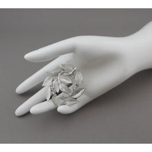 Load image into Gallery viewer, Vintage 1960s Lisner Wreath of Leaves Brooch - Matte Silver Tone - Signed Designer Pin - Estate Collection Jewelry