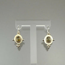 Load image into Gallery viewer, Vintage Southwestern Style Earrings Amber Sterling Silver Fine Gemstone Jewelry