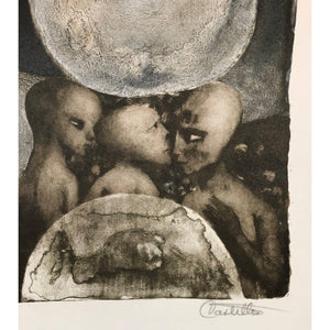 Federico Castellon Original Print - Forbidden, 1970 - Color Lithograph, Signed and Numbered