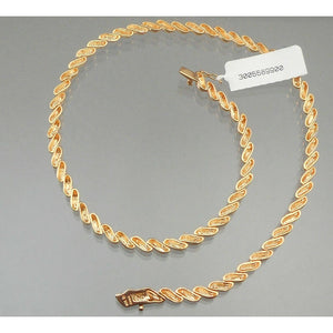 Unused Vintage Gold Vermeil Plated Sterling Silver Necklace Hoop Earring Set