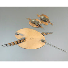 Load image into Gallery viewer, Vintage 1950s Renoir Copper Artist Paint Palette Brooch and Earrings Set - Pin and Clip On - Signed Designer Costume Jewelry