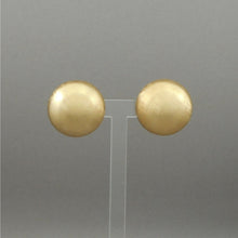 Load image into Gallery viewer, Large Vintage 1960s Crown Trifari Signed Clip Earrings Button Style Gold Tone