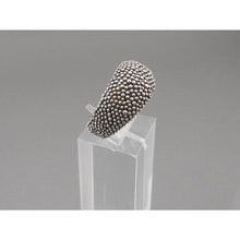 Load image into Gallery viewer, Vintage J. (Jessica) Hengen Signed American Artisan Crafted Band Ring - Size 6.5 - Granulated Sterling Silver Hinged Bangle - Hand Made in New York USA