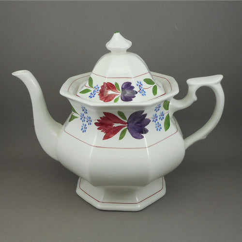 Vintage Adams Micratex Old Colonial English Ironstone Teapot England Multicolor Floral Tea Pot