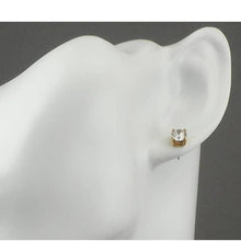 Load image into Gallery viewer, Vintage Crystal or CZ Stud Earrings Gold Tone with Clear Round Open Back Stones