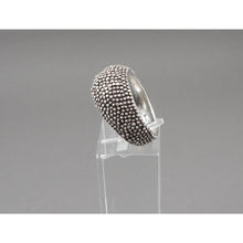 Load image into Gallery viewer, Vintage J. (Jessica) Hengen Signed American Artisan Crafted Band Ring - Size 6.5 - Granulated Sterling Silver Hinged Bangle - Hand Made in New York USA