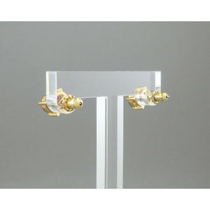 Vintage Faux Amethyst Pierced Post Stud Earrings Convertible Gold Tone Dangle Purple Crystal