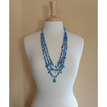 Load image into Gallery viewer, Ralph Lauren Multi Strand Necklace Southwestern Natural Gemstone Glass Beads MOP