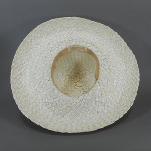 Vintage Frederick's Ladies White Straw Picture Hat - Easter, Spring, Summer, Kentucky Derby - Pink Yellow Silk and Velvet Flowers, Green Ribbon
