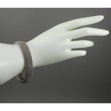 Load image into Gallery viewer, Vintage J. (Jessica) Hengen Signed American Artisan Crafted Bracelet - Granulated Sterling Silver Hinged Bangle - Hand Made in New York USA