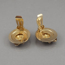 Load image into Gallery viewer, Vintage 1950s PAMAR Pamco Clip Earrings Button Style Gold Tone Flower Design