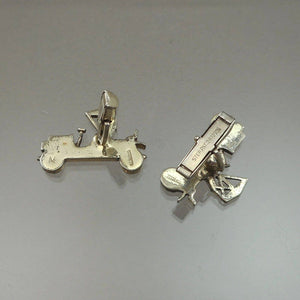 Vintage Model T Ford Cufflinks Sterling Silver Antique Cars Automobiles Signed M