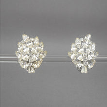 Load image into Gallery viewer, Large Vintage 1950s Weiss Rhinestone Clip On Earrings - Signed Designer Costume Jewelry