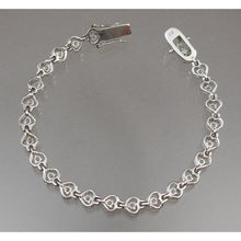 Load image into Gallery viewer, Vintage Heart Link Chain Tennis Bracelet - Sterling Silver with Crystal or CZ Stones