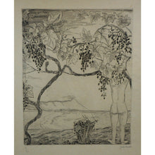 Load image into Gallery viewer, c 1920 Joseph Hecht "Vendange" (Grape Harvest) Engraving Antique Original Print
