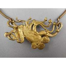 Load image into Gallery viewer, Vintage Richard Kaish Abstract Bronze Choker Necklace - Modernist / Brutalist Style - Signed Studio, Artisan Crafted OOAK Bib Collar Necklace - Handmade Bar Link Chain