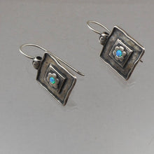 Load image into Gallery viewer, Vintage Didae Signed Artisan Crafted Earrings - Opal and Sterling Silver, Daisy Flower Design - Hand Made in Israel