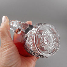 Load image into Gallery viewer, Antique Souvenir Ruby Stain Glass Mini Mug Collection - Lot of 4 Edwardian Etched Red Flash Souvenir Pressed Glass Cups - Chicago, JJC, Luvinia Archer