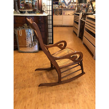 Load image into Gallery viewer, Victorian Era Antique Lincoln Style Rocker Rocker Chair Wood Caned Phila PA