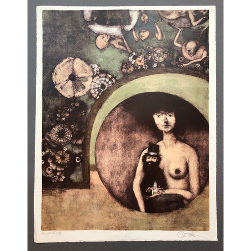 Federico Castellon Original Print - Blessed are the Meek, 1970 - Color Lithograph, Signed and Numbered