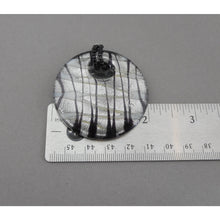 Load image into Gallery viewer, Vintage Handmade Murano Venetian Glass Disc Pendant - Black, White and Silver Foil - Estate Collection Jewelry