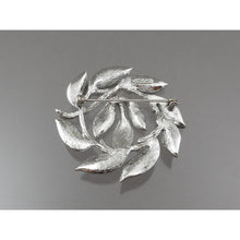 Load image into Gallery viewer, Vintage 1960s Lisner Wreath of Leaves Brooch - Matte Silver Tone - Signed Designer Pin - Estate Collection Jewelry