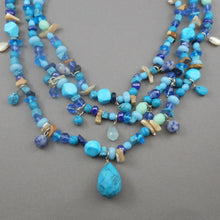 Load image into Gallery viewer, Ralph Lauren Multi Strand Necklace Southwestern Natural Gemstone Glass Beads MOP
