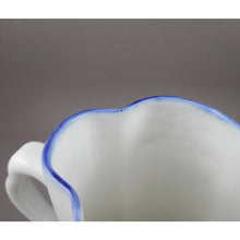 Load image into Gallery viewer, Antique or Vintage Porcelain Delft Style Flow Blue Creamer Pitcher - White Pottery Delftware Milk Jug - Sailboat Gondola Design