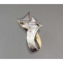 Load image into Gallery viewer, Vintage Brian Bergner Signed Israeli Artisan Crafted Brooch - Gold Plated Sterling Silver, &quot;Jerusalem Torch&quot; Design - Hand Made in Israel by Caesarea Arts